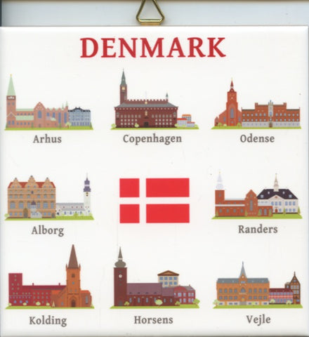 6" Ceramic tile, Denmark Landmarks