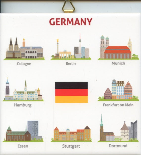 6" Ceramic Tile, Germany Landmarks