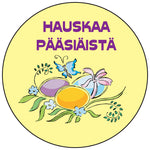 Happy Easter (Finnish) round button/magnet