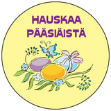 Happy Easter (Finnish) round button/magnet