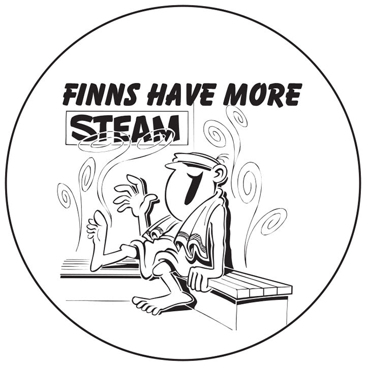 Finns have more steam sauna round button/magnet