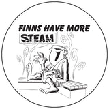 Finns have more steam sauna round button/magnet