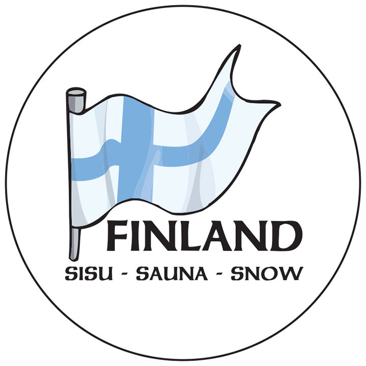 Finland Sisu Sauna Snow round button/magnet