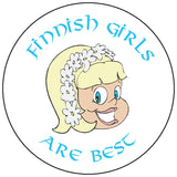 Finnish Girls round button/magnet