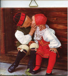 6" Ceramic tile, Swedish kissing kids