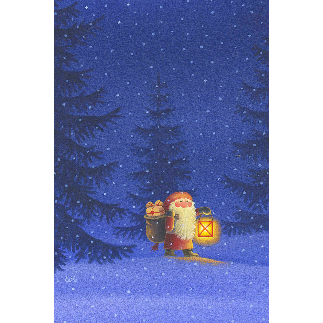 Paper Poster, Eva Melhuish Tomte with Lantern