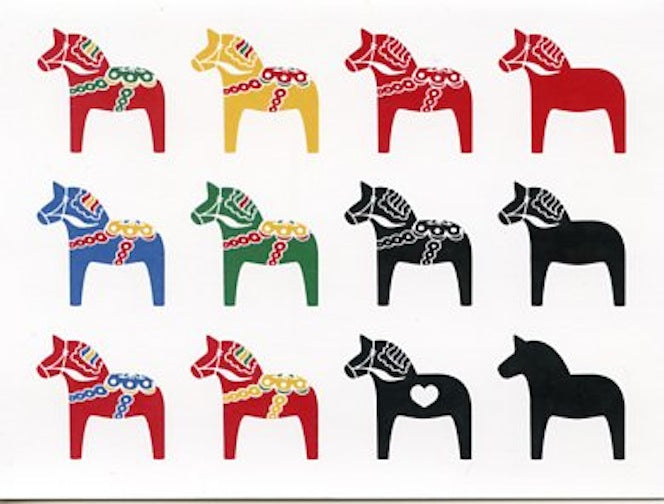 Boxed Note Cards, Dala horses