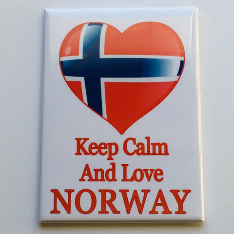 Rectangle Magnet, Keep Calm & Love Norway