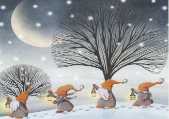 Boxed cards, Gnomes in Snowy Moonlight