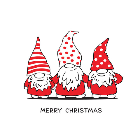 Boxed cards, Vintage Merry Christmas gnome trio