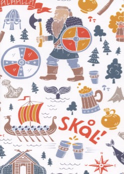 Norwegian Happy Birthday Card - Viking, Ship, Skål