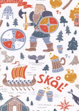 Norwegian Happy Birthday Card - Viking, Ship, Skål
