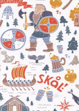 Swedish Happy Birthday Card - Viking, Ship, Skål