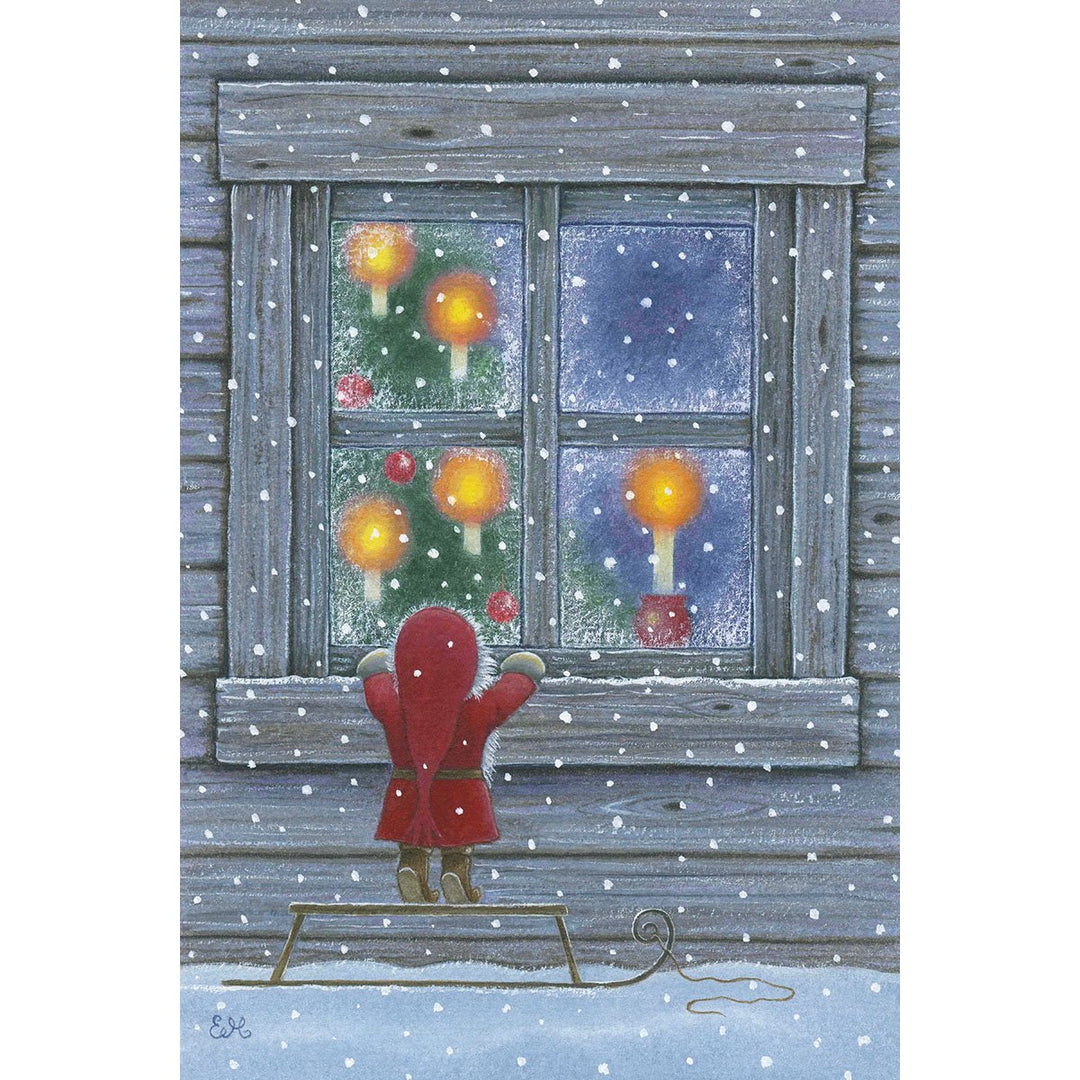 Boxed cards, Eva Melhuish Tomte peeking in window