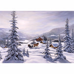Boxed cards, Jan Bergerlind Sleigh ride at snow covered cabins