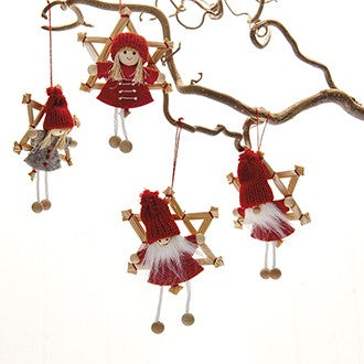 Gnome straw star ornaments