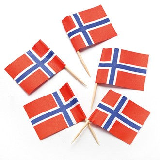 Norway Flag Toothpicks Package of 50