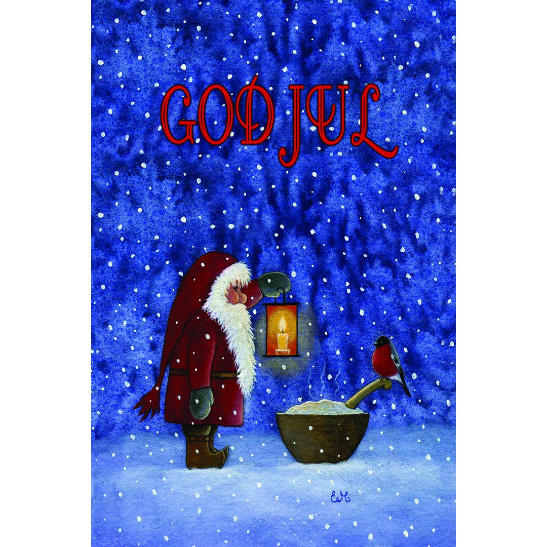 Eva Melhuish boxed cards, Tomte with porridge bowl