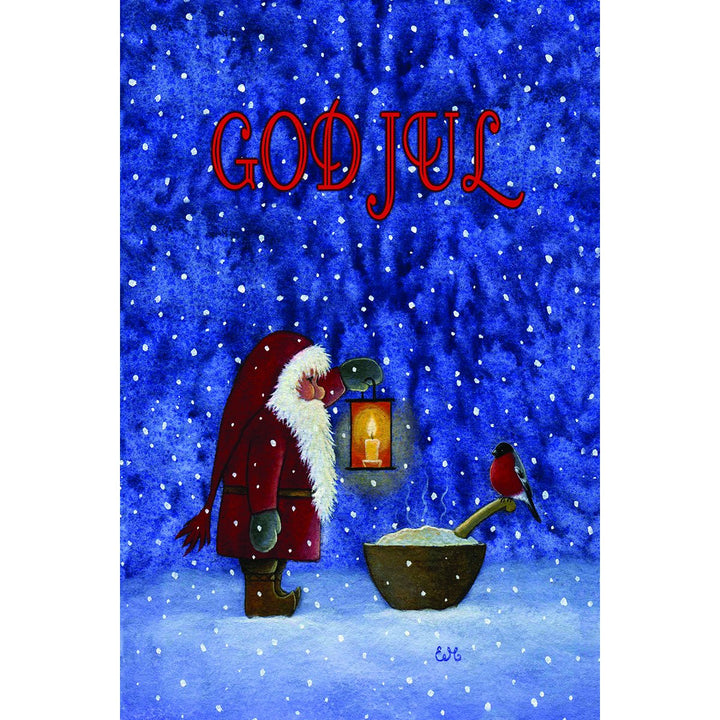 Eva Melhuish boxed cards, Tomte with porridge bowl