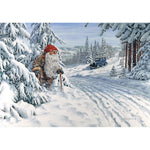 Boxed cards, Jan Bergerlind tomte with car