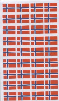 Norway Flag Stickers - 72 pc