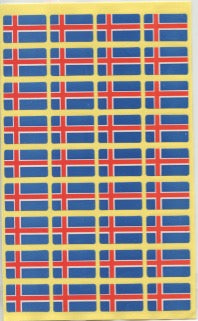 Iceland Flag Stickers - 72 pc