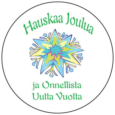 Hauskaa Joulua round button/magnet