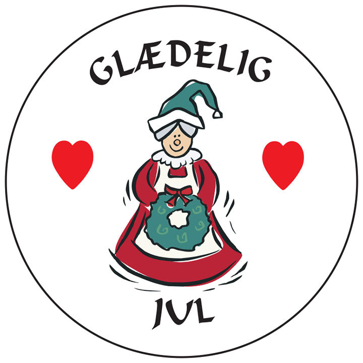 Glaedelig Jul round button/magnet