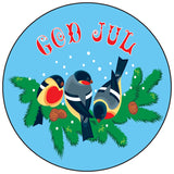 God Jul Birds round button/magnet