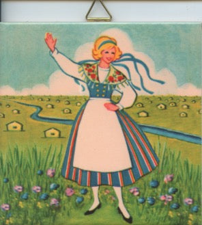 6" Ceramic tile, Finnish girl