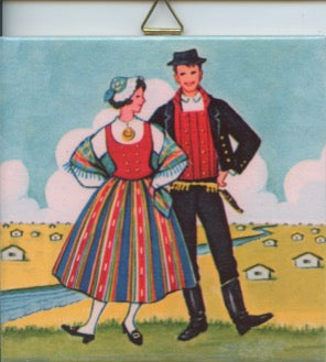 6" Ceramic tile, Finnish couple