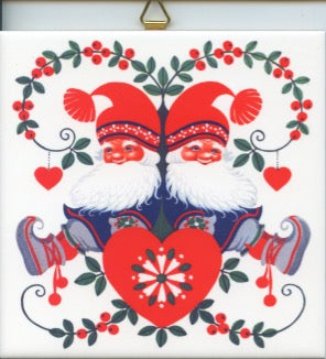 6" Ceramic tile, Lappland Santas