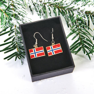 Norway Flag Earrings