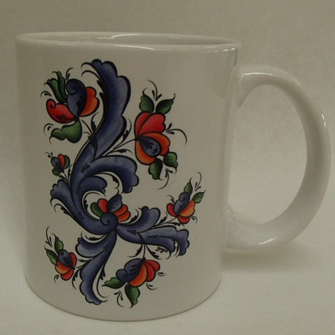 Blue Rosemaling coffee mug
