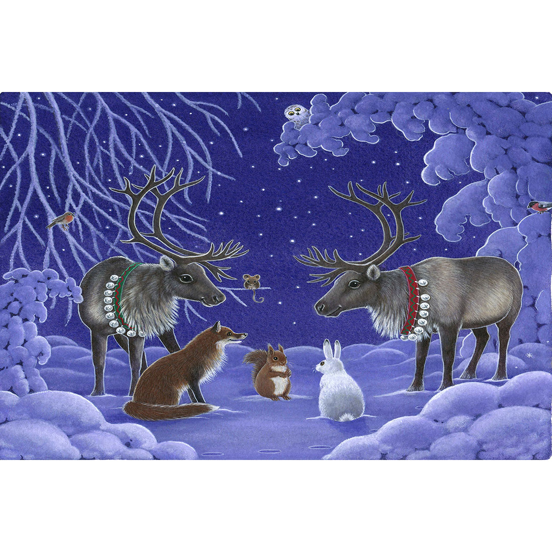 Paper Poster, Eva Melhuish Two Reindeer & Animals