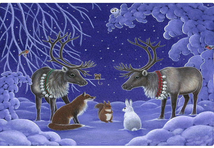 Rectangle Magnet, Eva Melhuish Two Reindeer & Animals