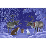 Rectangle Magnet, Eva Melhuish Two Reindeer & Animals