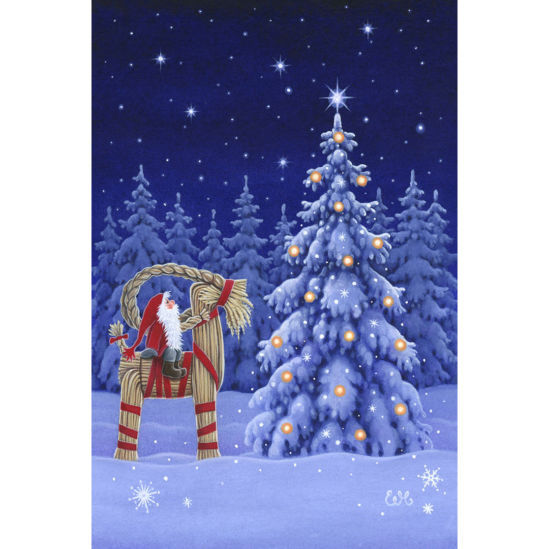 Paper Poster, Eva Melhuish Tomte on Straw Goat