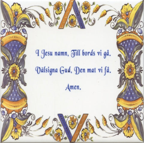 6" Ceramic Tile, Swedish Table Prayer