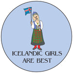 Icelandic Girls round button/magnet
