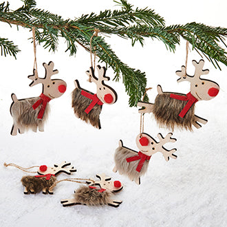 Reindeer Ornaments - Set of 3
