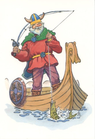 Post card, Viking fishing