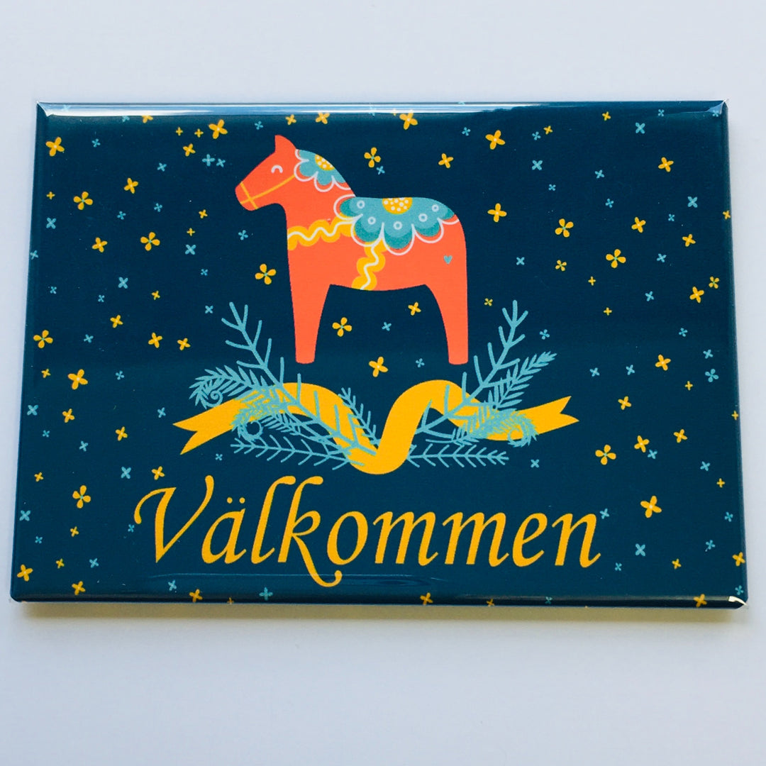 Rectangle Magnet, Välkommen Dala horse