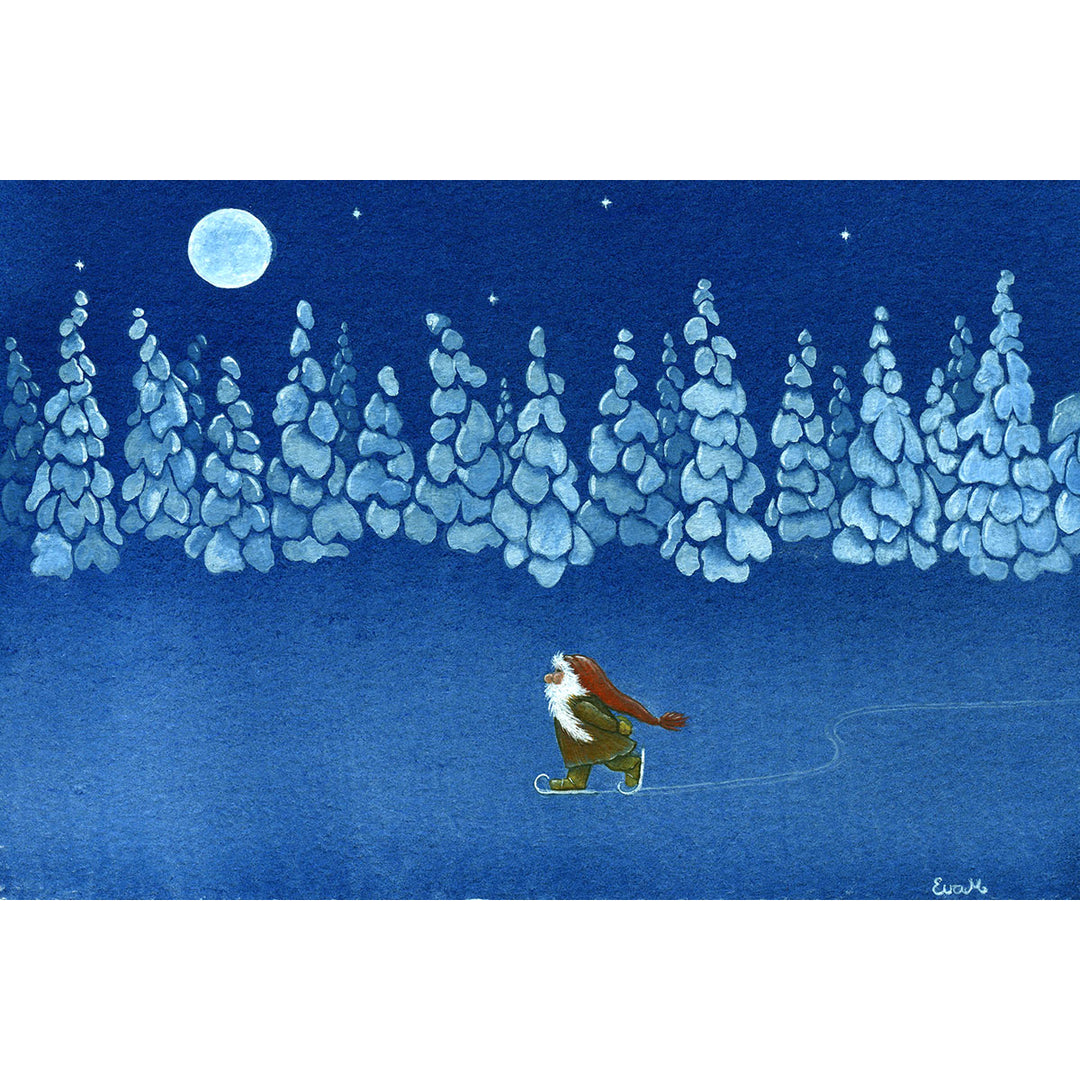 Paper Poster, Eva Melhuish, skating tomte