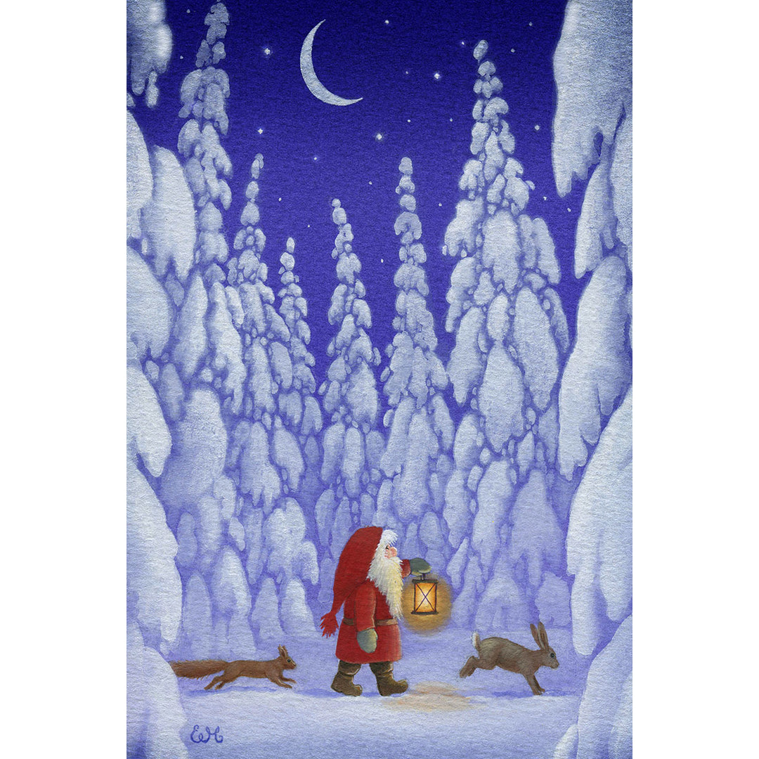 Paper Poster, Eva Melhuish Tomte with rabbit & fox