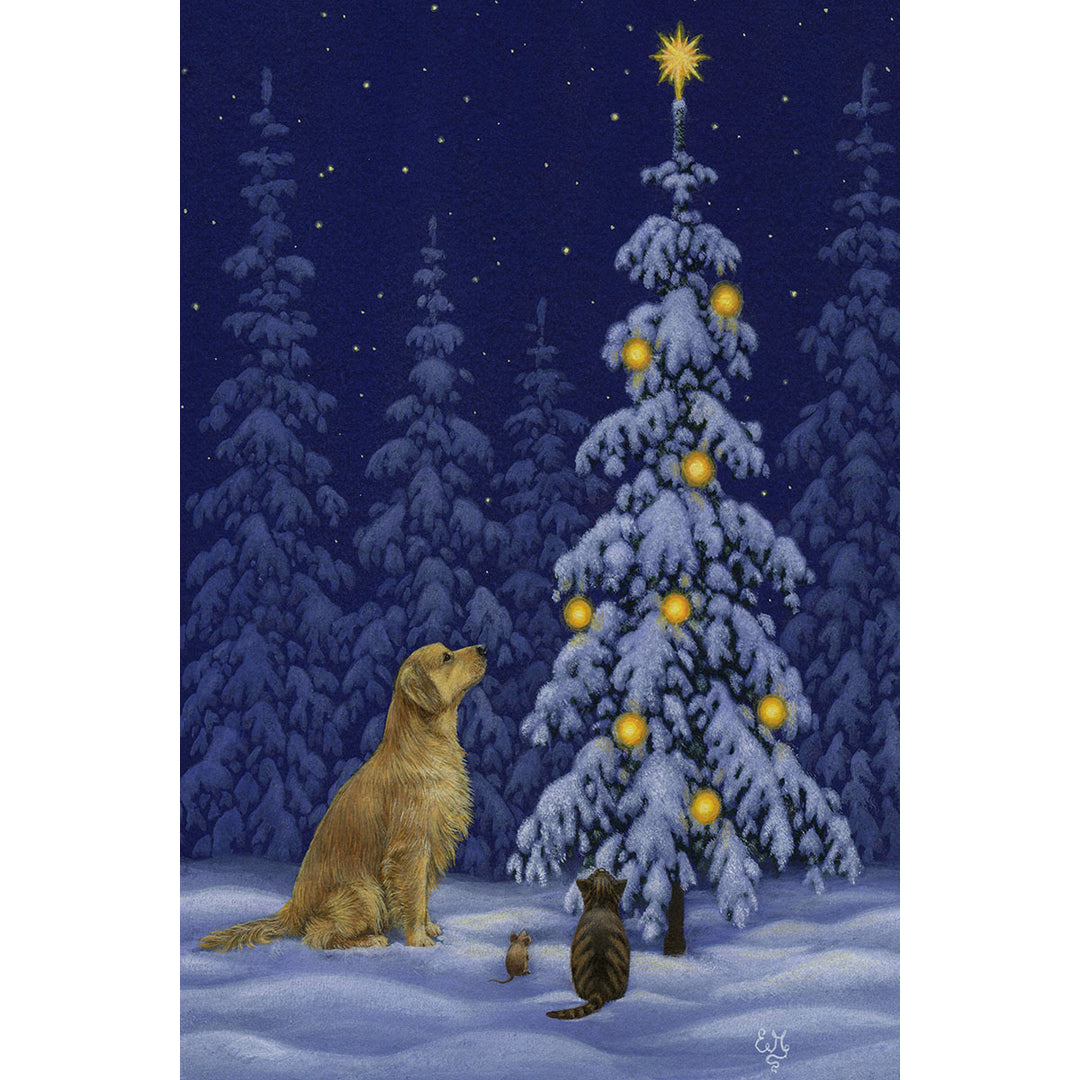 Paper Poster, Eva Melhuish Golden Retriever at Tree