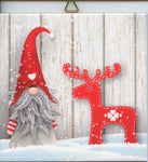 6" Ceramic Tile, Gnome with Reindeer