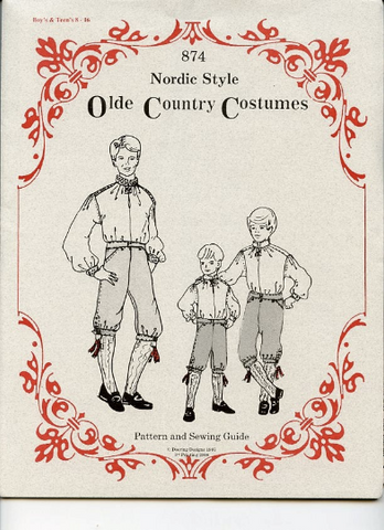 Costume Pattern - Boys sizes 8 - 16