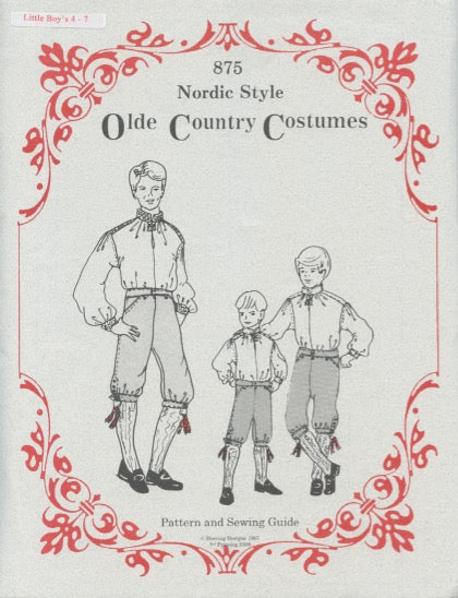 Costume Pattern - Boys sizes 4 - 7