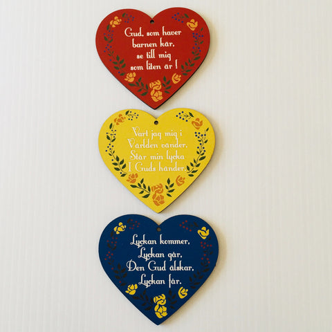Swedish Children's Prayer Hearts - Set of 3